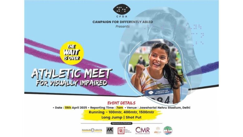 Athletic Meet for Visually Impaired on 19th April 2025 at Jawaharlal Nehru Stadium, Delhi