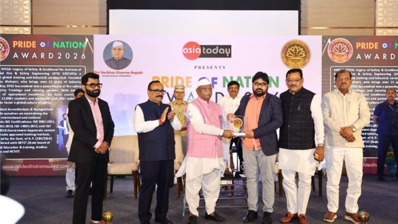 IIFSE group ( Institute of industrial fire & safety Engineering ) Director Srinu Mahanti Receives Asia Pride Award 2026 from Rajasthan Governor Haribhau Kisanrao Bagde
